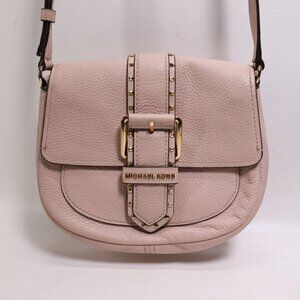 Michael Kors Lilian Crossbody Handbag S Blush Pink Leather Gold Tone Studs Lined